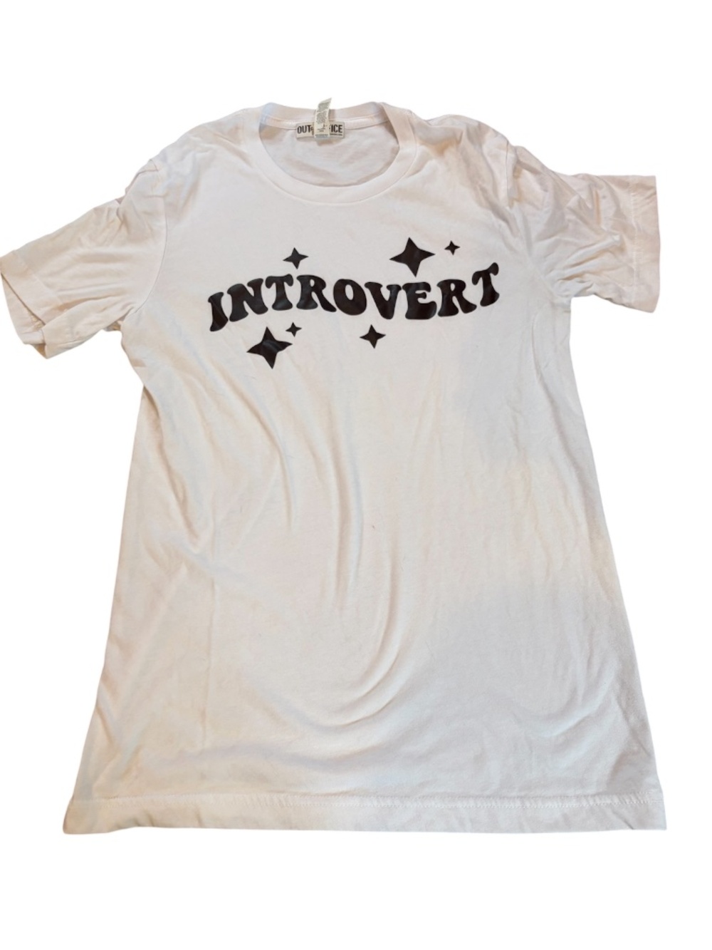 Introvert White T-Shirt | Size Small